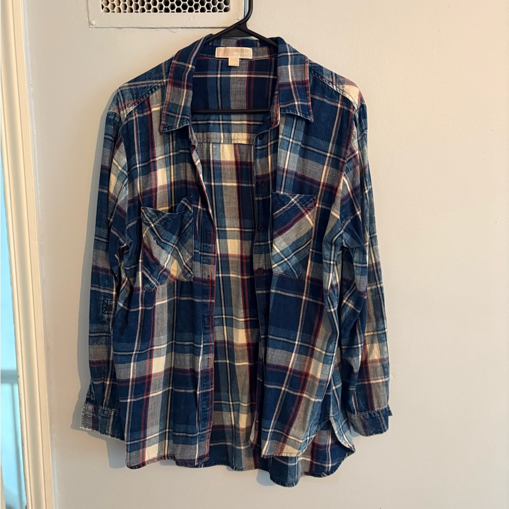 MICHAEL Michael Kors Blue and Red Plaid Shirt
